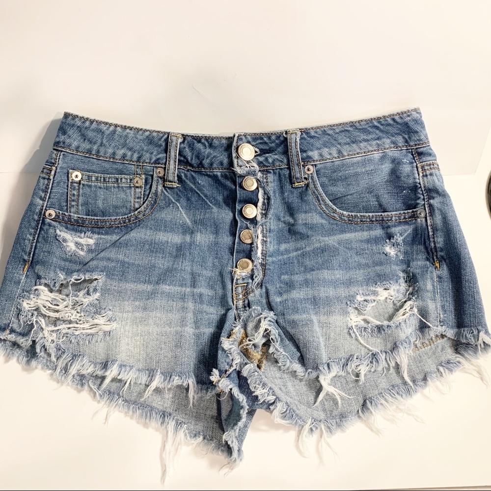 American eagle hi rise festival distressed shorts